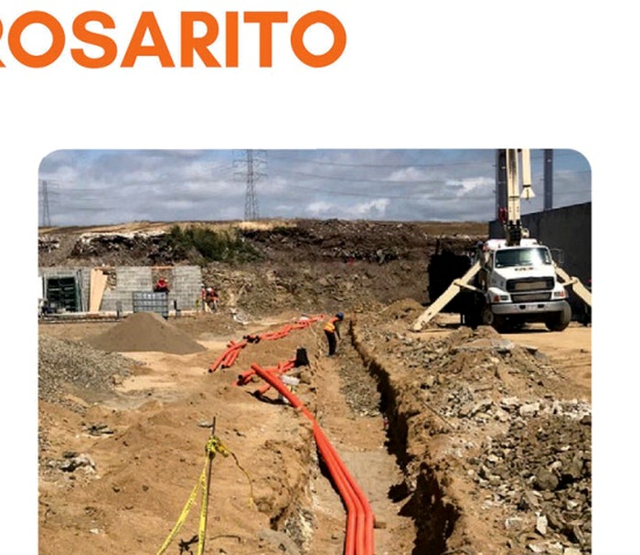 Zanjas y ductos de media tensión en Multi V Rosarito